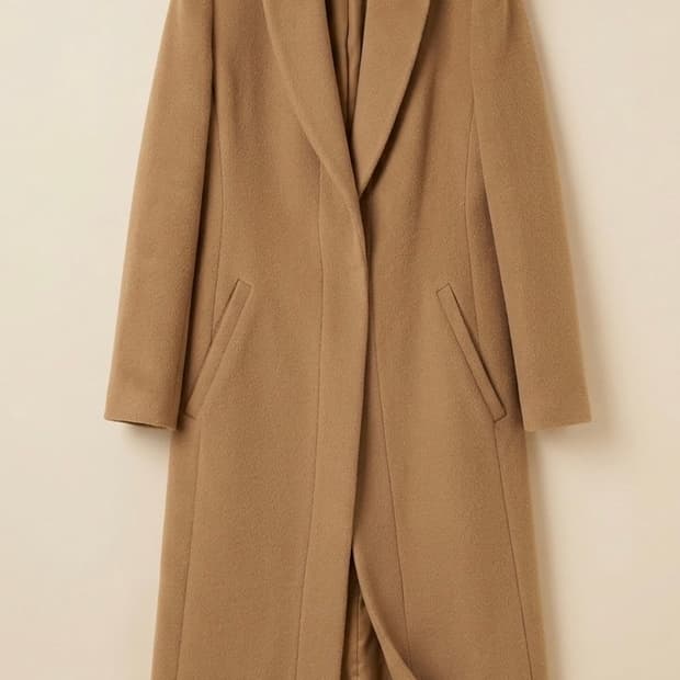 모조에스핀 울 캐시미어 카멜컬러 코트