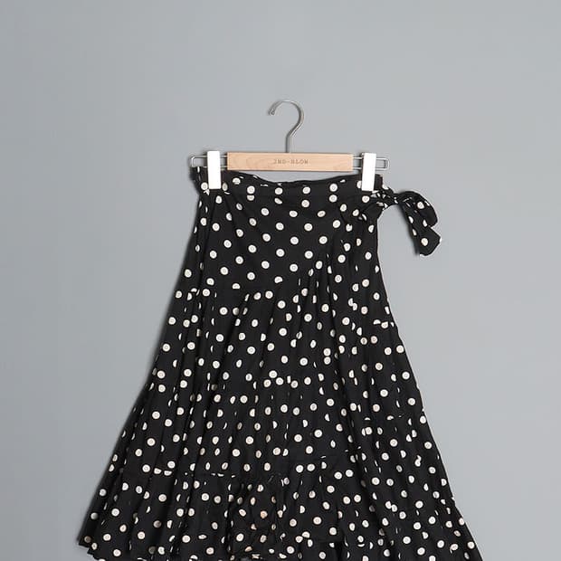 NORMA KAMALI Dot Pleats Skirt (25~26)