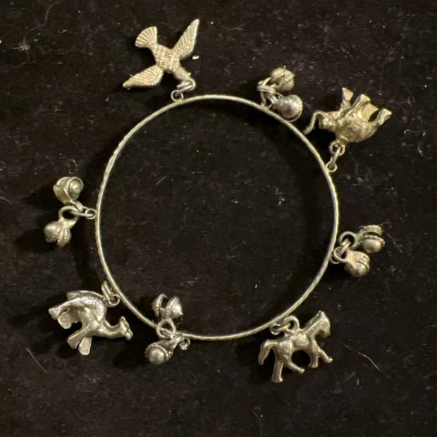 빈티지 실버 뱅글