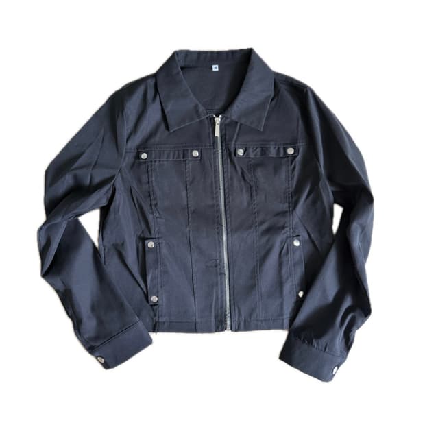 블랙 카라 집업자켓