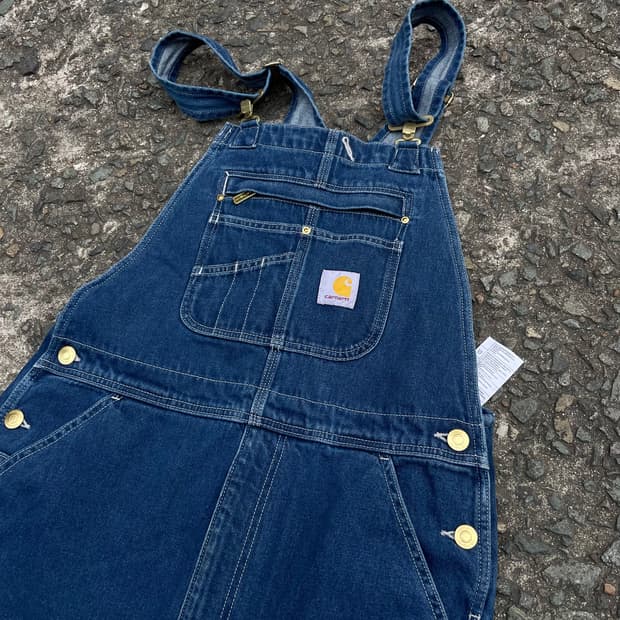 칼하트 데님 오버롤 팬츠