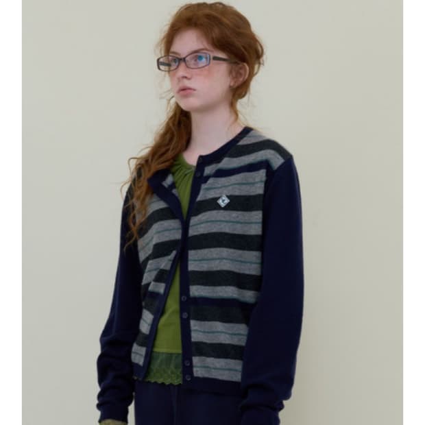 노컨텐츠 가디건 네이비