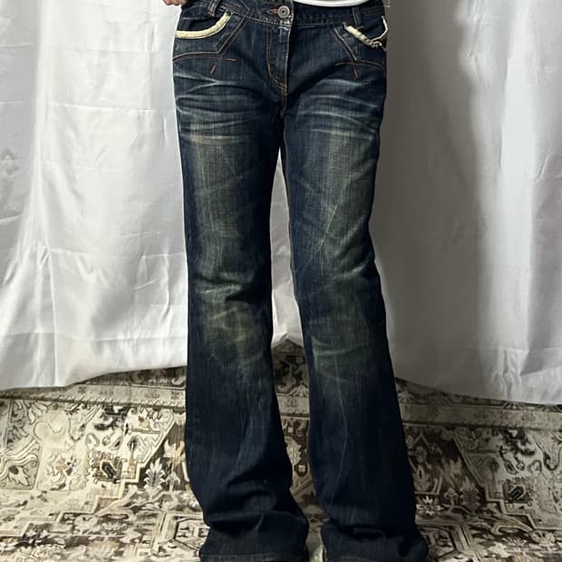 y2k pocket detailed bootscut denim