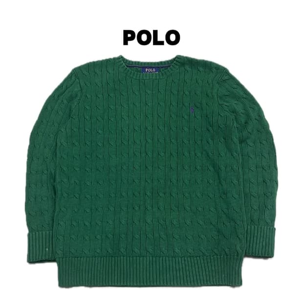 (XL) 폴로 랄프로렌 주니어/우먼스 케이블 니트 그린