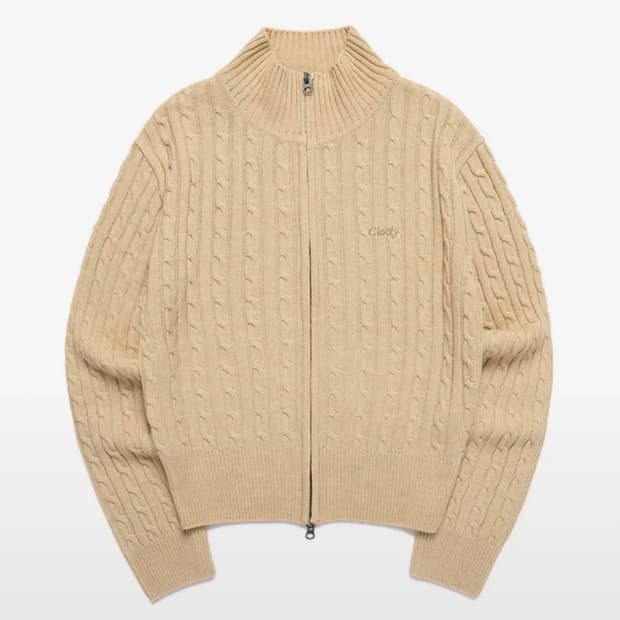 (정가 79,000원) 케이블 니트 집업