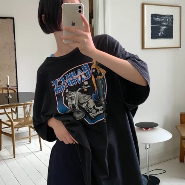 할리 데이비슨 1/2 티셔츠 (Man 2XL) AB0301