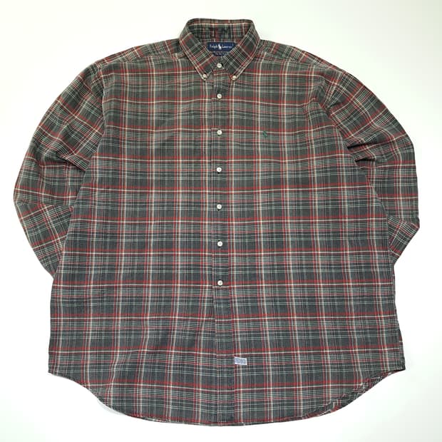 CL950 XL 폴로 90s 빅셔츠 플란넬 올드매드라스체크 셔츠