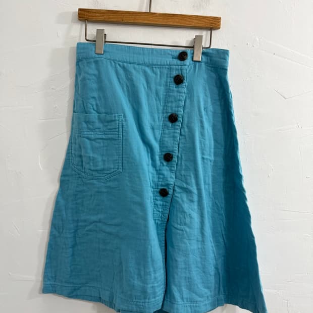 blue button skirt