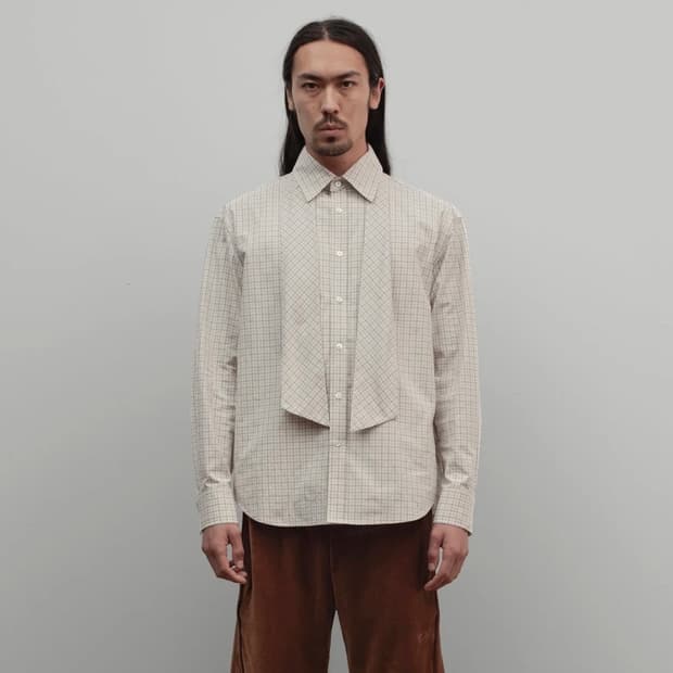 [S,M,L]커미션 25fw Banker 체크 셔츠/베이지