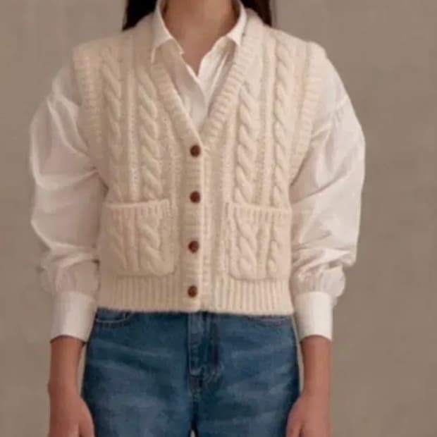 프리베일 베스트 아이보리 새상품