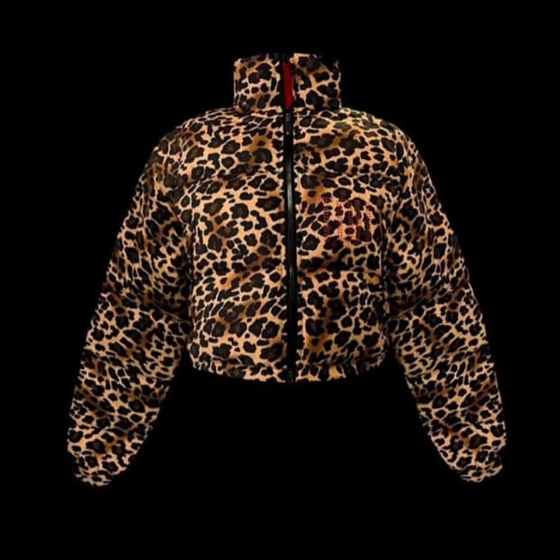 toh 레오파드 숏패딩