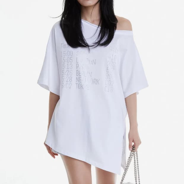 홀페이퍼 디파쳐 큐빅 언발란스 탑 화이트