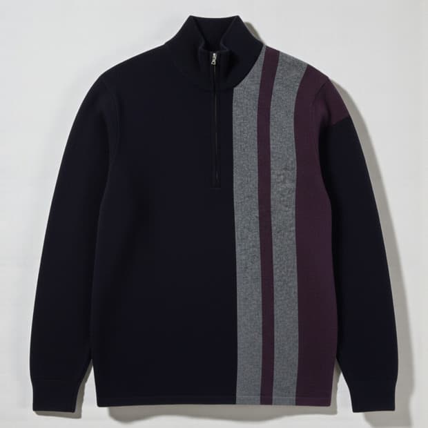 100)TSE 캐시미어100% 반집업 니트