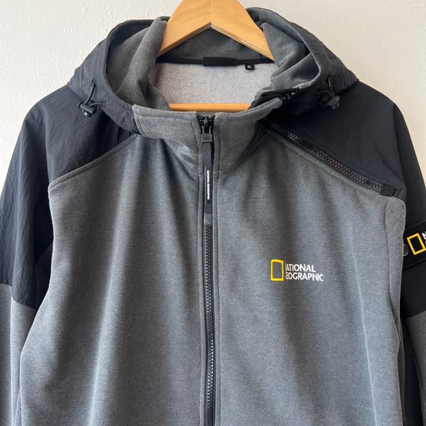 내셔널지오그래픽 남성 차콜 후드집업점퍼 간절기점퍼