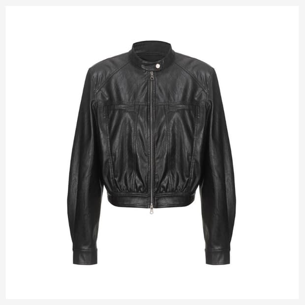 레이브 레더 라이더 크롭 자켓