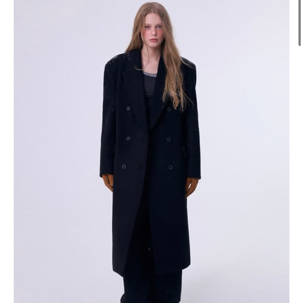 더오유 카리나 THEOHYOU 블랙 롱 코트 세상품