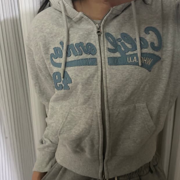 후아유 그레이 후드집업 S
