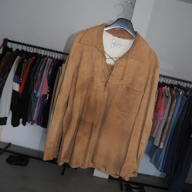 60's vintage deerskin pullover shirt 