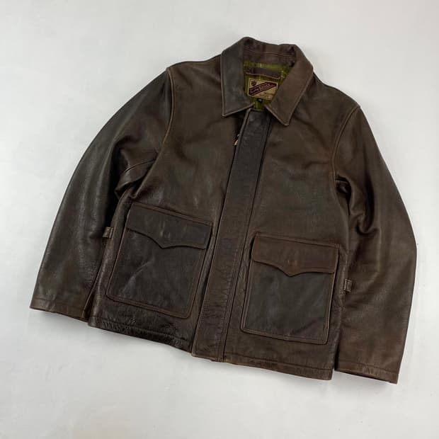 커피 레더 소가죽 디테일 레더 자켓 (97)