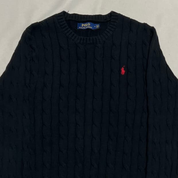 M 폴로랄프로렌 블랙 케이블 니트
