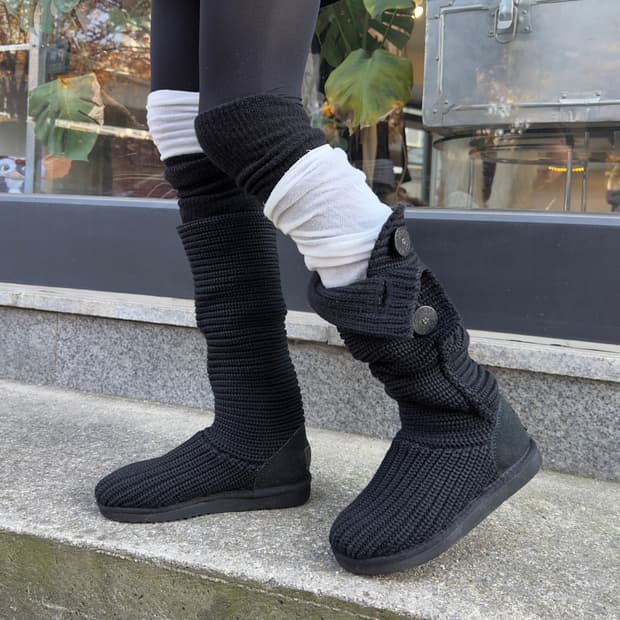 2000s Y2K 니트 카디 어그 부츠