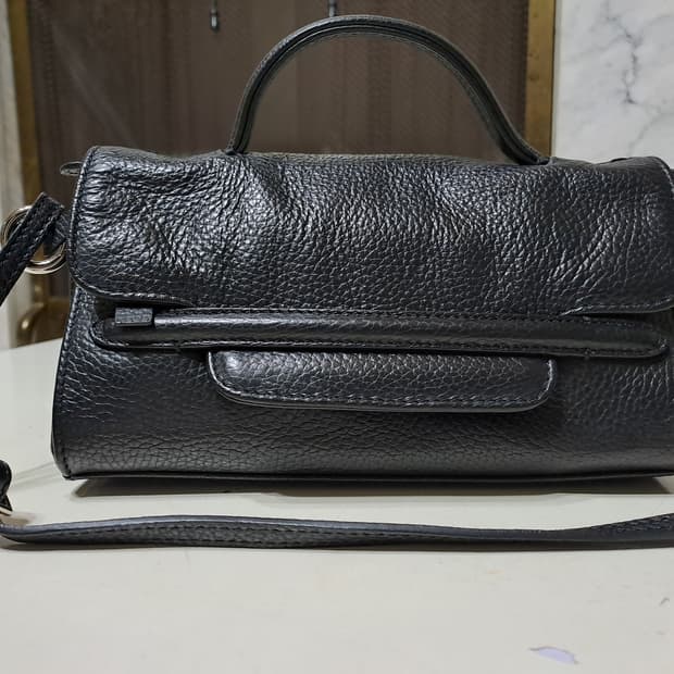 자넬라토 니나 스몰 베이비 블랙 가죽 미니 핸드백(정품)