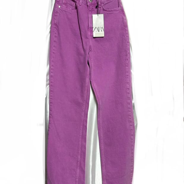 자라 데님 팬츠 핑크퍼플