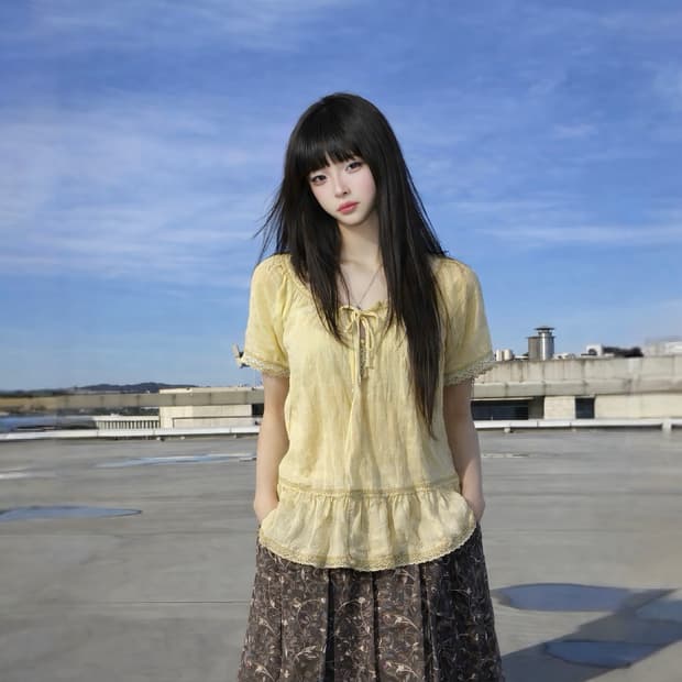 Yellow Frill Top 옐로우 프릴 탑