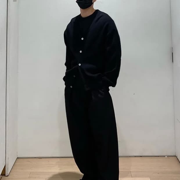 쿠어 오버핏 울 가디건 L