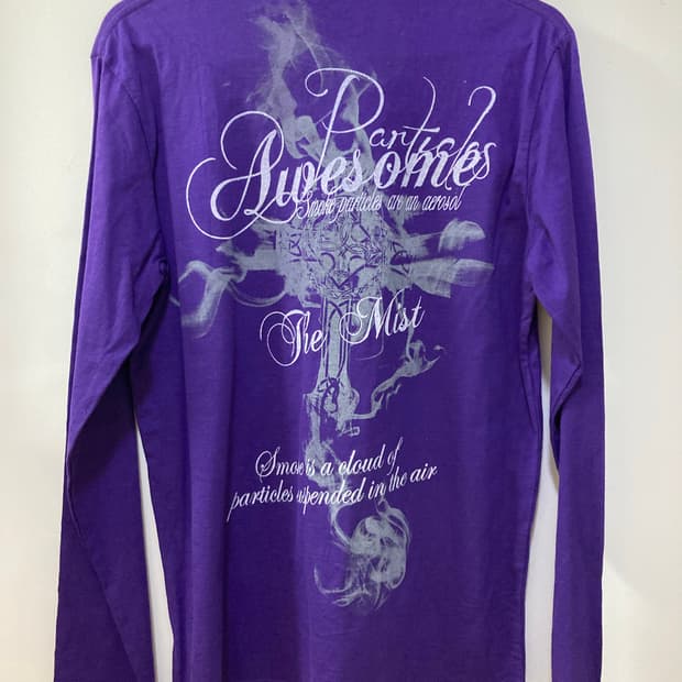 프린팅 긴팔 티셔츠 퍼플