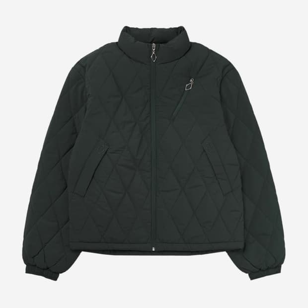 미스치프 롬버스 퀼티드 봄버자켓 다크그린