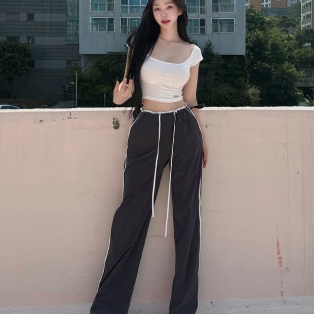 카인다미 제니 트레이닝 팬츠 차콜, 핑크