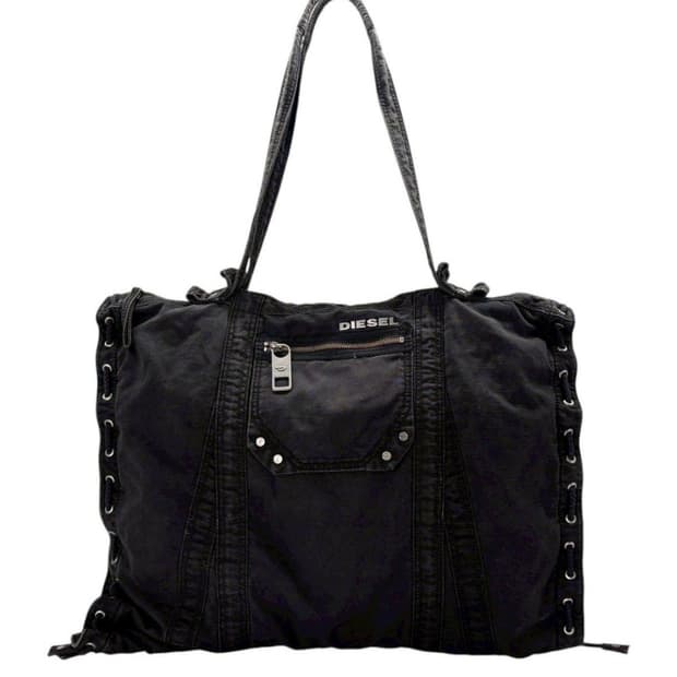 디젤 블랙 코튼 토트백 디젤가방 y2k 갸루가방