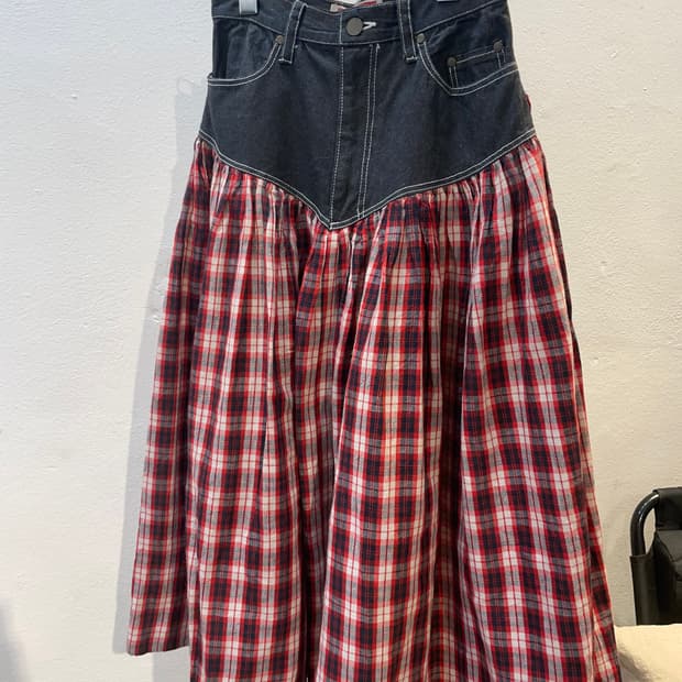 ATSUKI ONISHI 믹스 텍스쳐 스커트 (S)