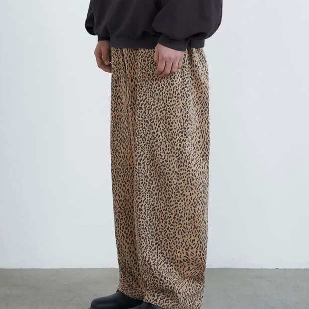 URBANSTOFF 레오파드 롱 벌룬팬츠 옐로우