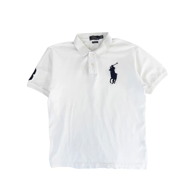 폴로 빅포니 화이트 반팔 카라티 L