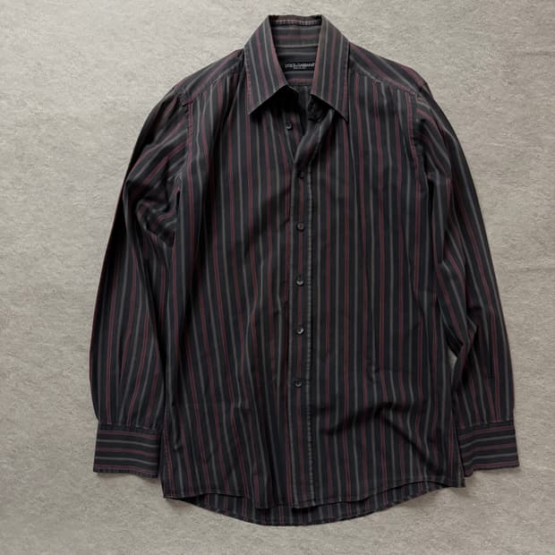 돌체앤가바나 스트라이프 코튼 셔츠