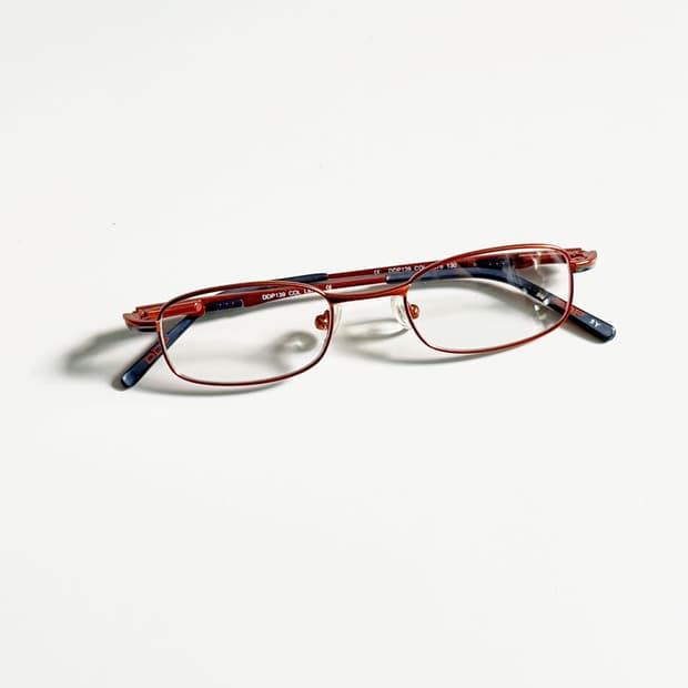 90s DDP 코퍼 브라운 메탈 슬림 스퀘어 빈티지 안경