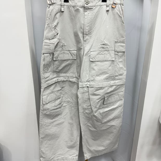 백화점판 새상품급 발렌시아가 립스탑 디스트로이드 카고 팬츠 M