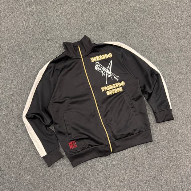 Japanese vintage 프린팅 검흰 집업져지