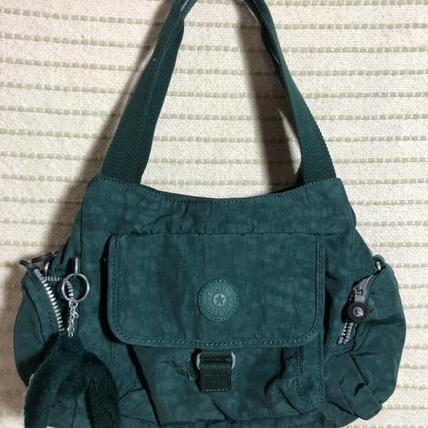 빈티지 키플링 Y2K 나일론 그린 숄더백