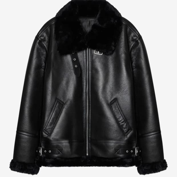 레프트서울 에비에이터 B-3 무스탕 자켓 블랙