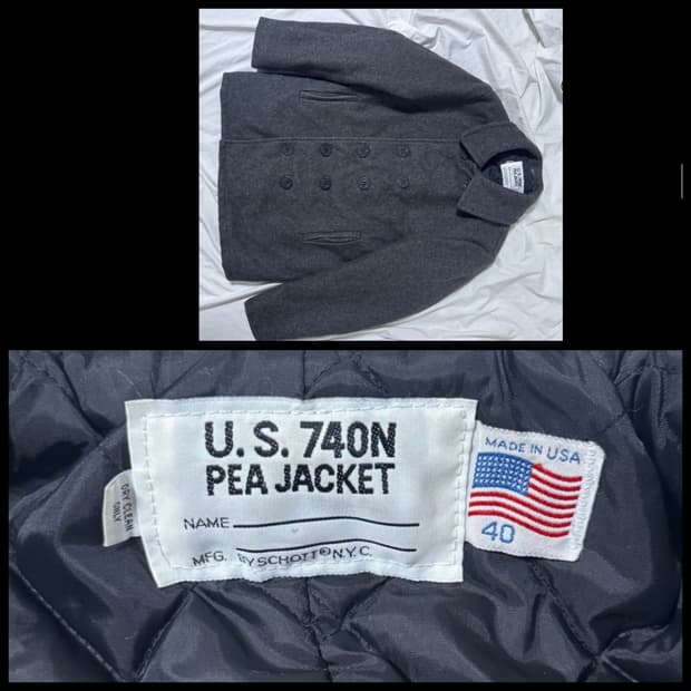 (세탁완료)schott usa 그레이컬러 피코트