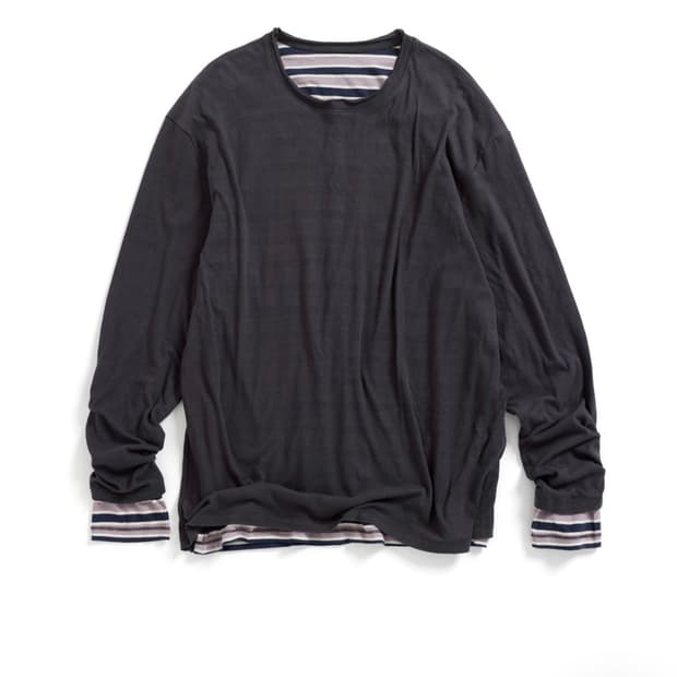 Two Face Stripe Tee Blue Chacoal 3