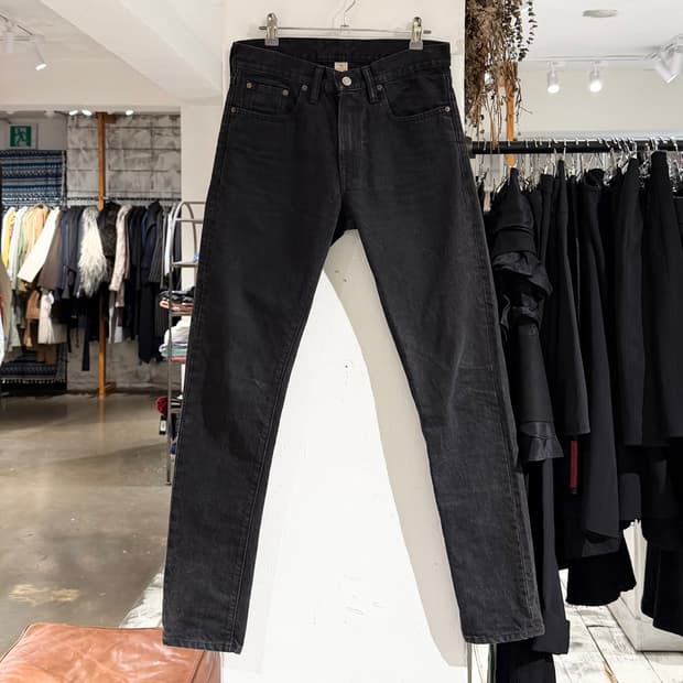 더블알엘 흑청 데님 슬림핏 팬츠