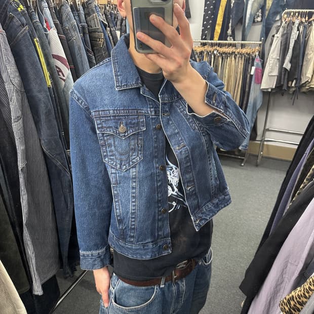 L) 트루 릴리전 크롭 데님자켓 