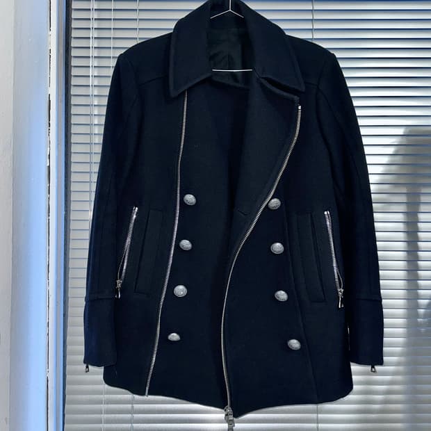 2000s 아카이브 발망 네이비 나폴레옹 봄 피코트