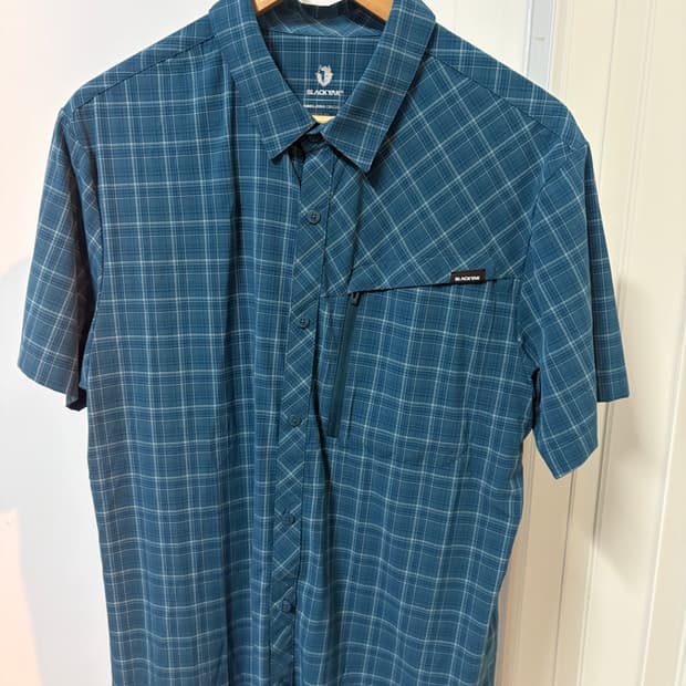 블랙야크 남성 체크 반팔 셔츠