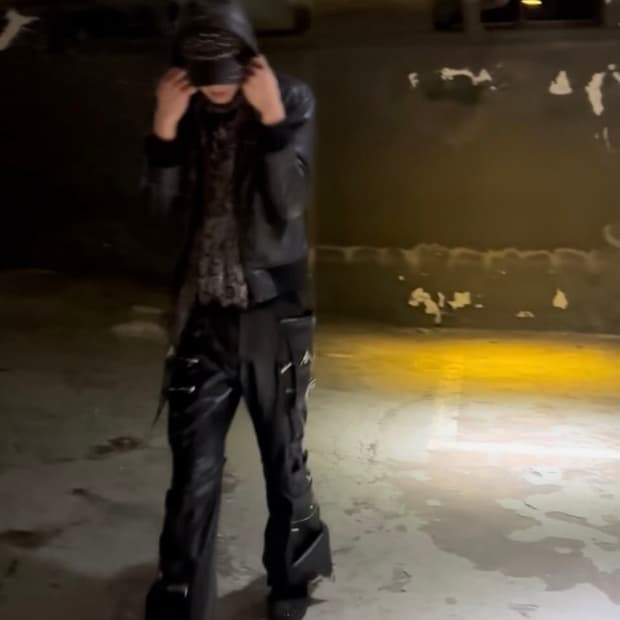 [Opium Moussy]Black Hoodie Padded 2-way