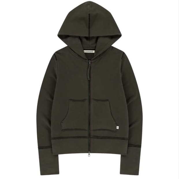 코이세이오 스티치 후드집업 / 다크브라운